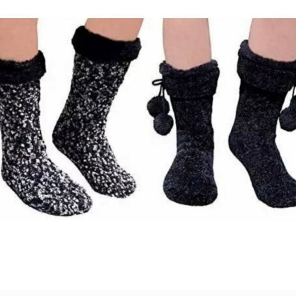 Jane and Bleecker Super SoftLined Slipper Socks New